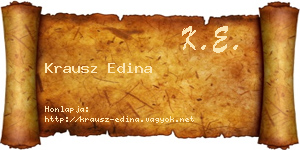 Krausz Edina névjegykártya